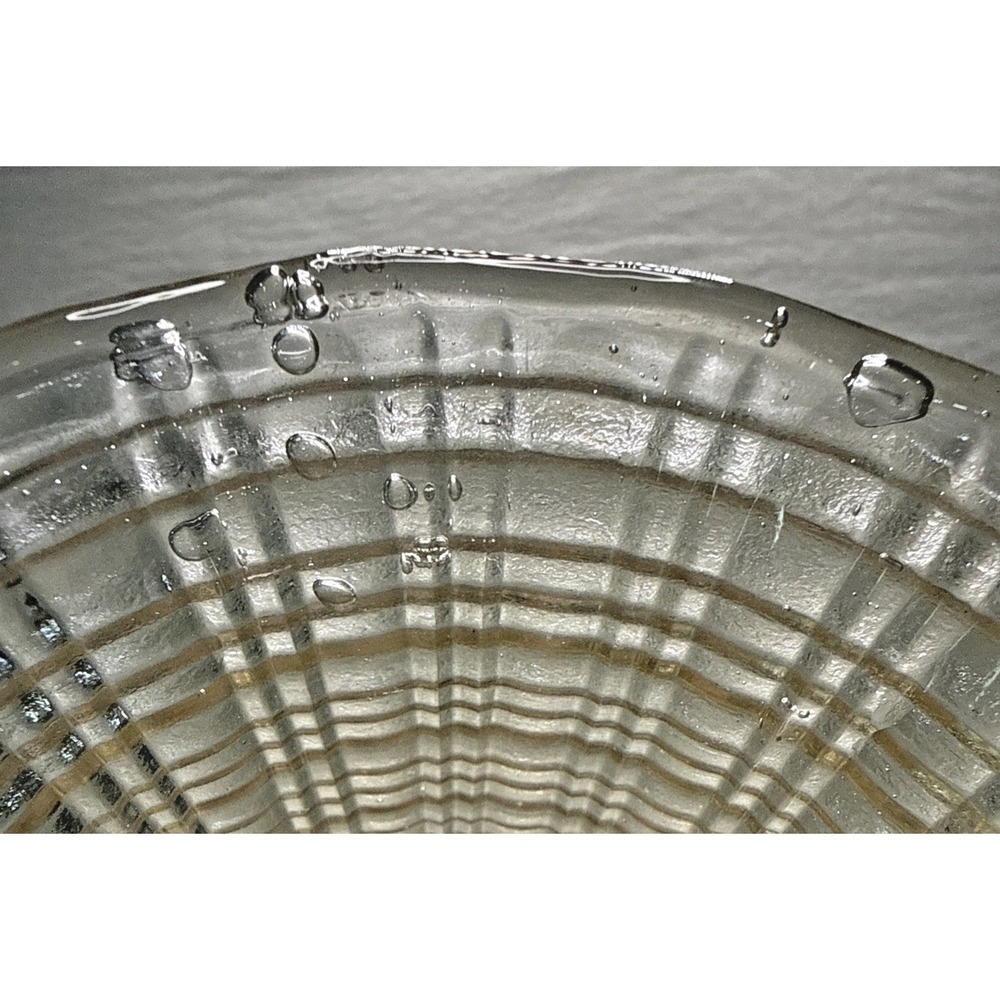 Vintage Clear  Glass Ribbed Gridded Shade 2 1/8" Fitter - Picture 5 of 8